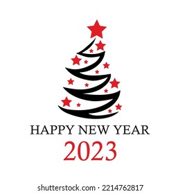Abstract Christmas tree, holiday symbol christmas, new year 2023 - Vector illustration