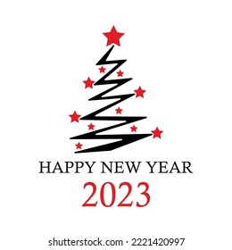 Abstract Christmas tree, holiday symbol christmas, new year 2023 - Vector illustration