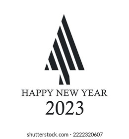 Abstract Christmas tree, holiday symbol christmas, new year 2023 - Vector illustration