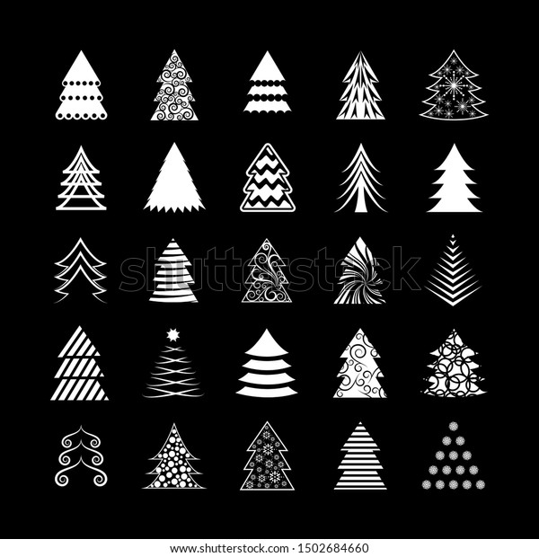 Download Abstract Christmas Tree Icons White Silhouette Stock Vector Royalty Free 1502684660 Yellowimages Mockups