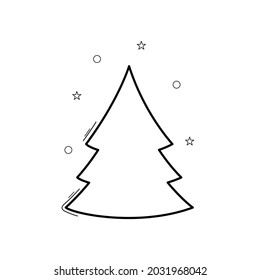 Abstrakte Weihnachtsbaumgrafik. Vektorsymbol des neuen Jahres Lineares Logo für Weihnachten.