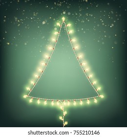 Abstract Christmas tree of lights card template with copy space. And also includes EPS 10 vector