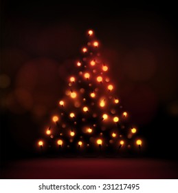 Abstract Christmas tree of lights, eps 10