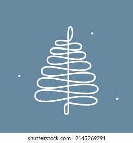 Abstract christmas tree line creative design winter symbol vector illustration.