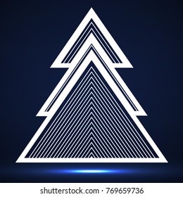 Abstract christmas tree of lines. Vector illustration. Eps 10