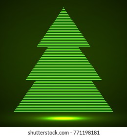 Abstract christmas tree of lines. Vector illustration. Eps 10