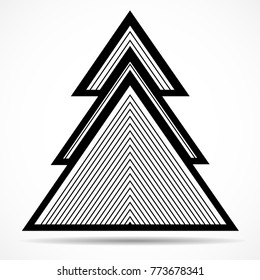 Abstract christmas tree of lines. Vector illustration. Eps 10