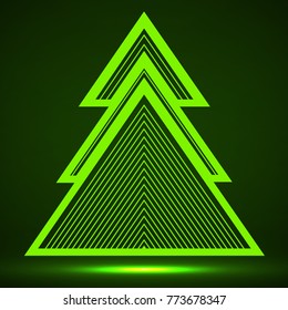 Abstract christmas tree of lines. Vector illustration. Eps 10
