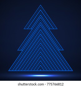 Abstract christmas tree of lines. Vector illustration. Eps 10