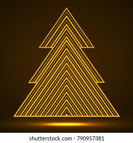 Abstract christmas tree of lines. Vector illustration. Eps 10