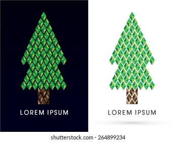 Abstract Christmas tree, logo, symbol, icon, graphic, vector.