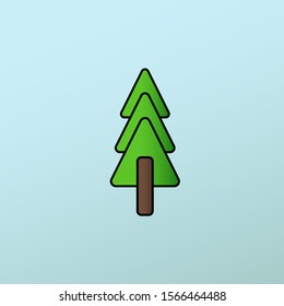 Abstract christmas tree logotype with green rounded triangle formed elements. Fir tree, x mas symbol logo for printing on product during festive holiday season in winter. illustration vector