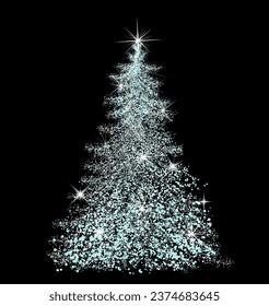 Abstract Christmas tree made of dots. Hand drawing. Not AI, Illustrat3 . Vector illustration