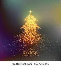 abstract christmas tree made with particles background