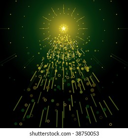 Abstract Christmas tree made of simple vector shapes