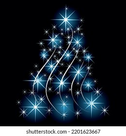 Árbol de navidad abstracto hecho de estrellas
