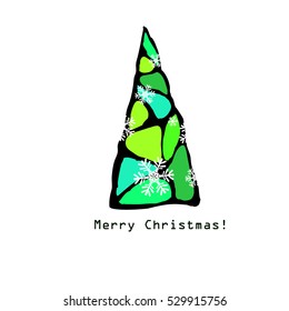 Abstract Christmas tree. Merry Christmas. Vector