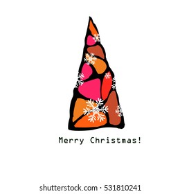 Abstract Christmas tree. Merry Christmas. Vector