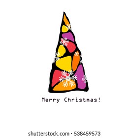 Abstract Christmas tree. Merry Christmas. Vector