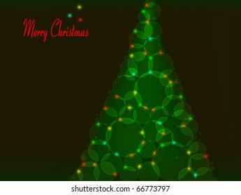 abstract christmas tree on a black background