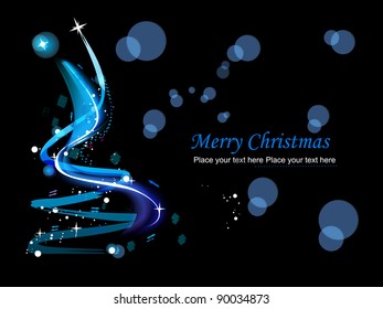 Abstract christmas tree on black background. Vector eps10 illustration