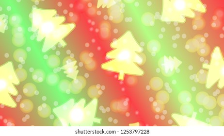 abstract christmas tree on green and red background, vector illustrator