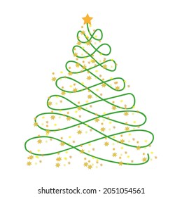 Abstract christmas tree on light background. Happy new year. Design template vector.