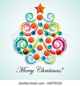 Abstract christmas tree on light background. Vector eps 10 illustration