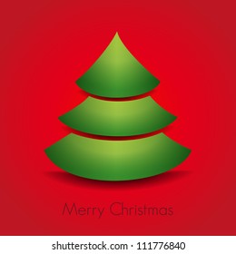 Abstract christmas tree on red background
