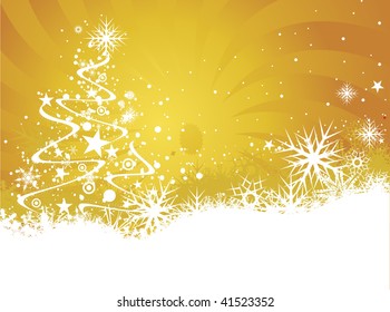 Abstract christmas tree on red background, vector illustration for xmas