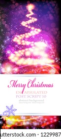 Abstract Christmas tree on a sparkling background