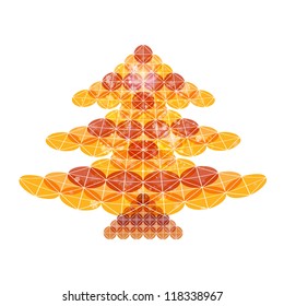 Abstract Christmas tree on a white background