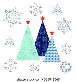 abstract Christmas tree on a white background, vector illustration