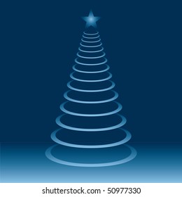 Abstract christmas tree on xmas background, vector illustration