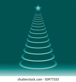 Abstract christmas tree on xmas background, vector illustration