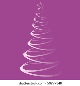 Abstract christmas tree on xmas background, vector illustration