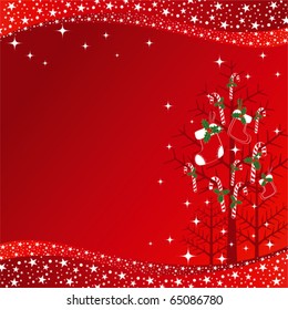 Abstract christmas tree with christmas ornament