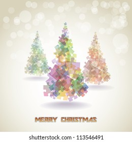 Abstract christmas tree from the pieces of puzzle - illustration