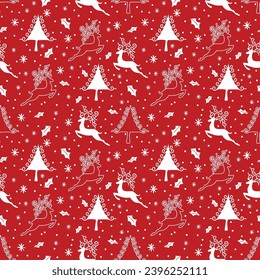 patrón abstracto de reno de árboles de navidad