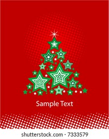 Abstract Christmas Tree in Retro Style. See Image #7333582 for Hi-res JPG version.