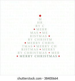 Abstract Christmas Tree Shaped Text Pattern Design
