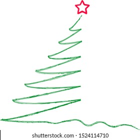 abstract christmas tree, sign, symbol, design element, isolated, vector illustration