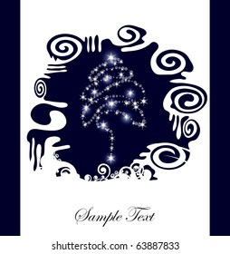 abstract Christmas tree silhouette background, with place for your text