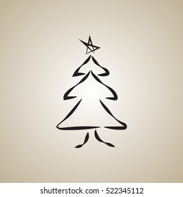 Abstract Christmas tree silhouette. Vector illustration.
