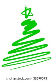 Abstract christmas tree - simple drawing