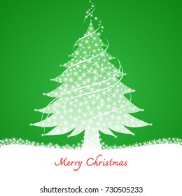 Abstract Christmas tree with snow