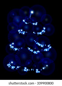Abstract Christmas tree and snowfall. EPS10 vector illustration.