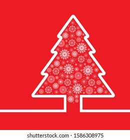 Abstract Christmas Tree with Snowflakes