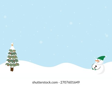 abstract christmas tree and snowman background vector design