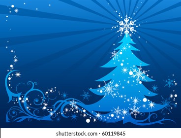 abstract Christmas tree with space for text